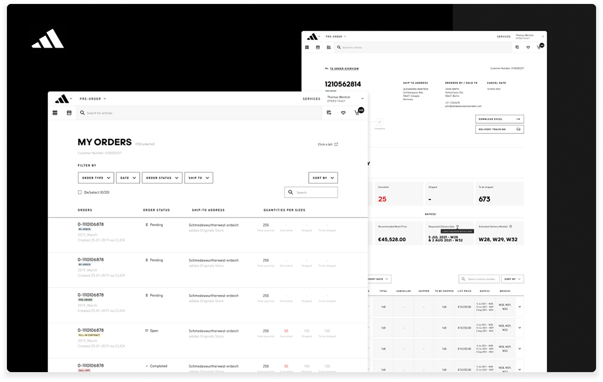 Adidas Click order management