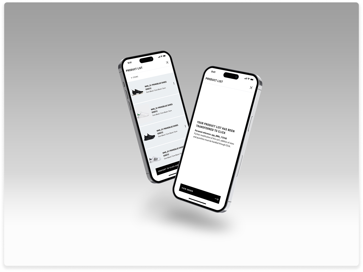Restock app transfer list