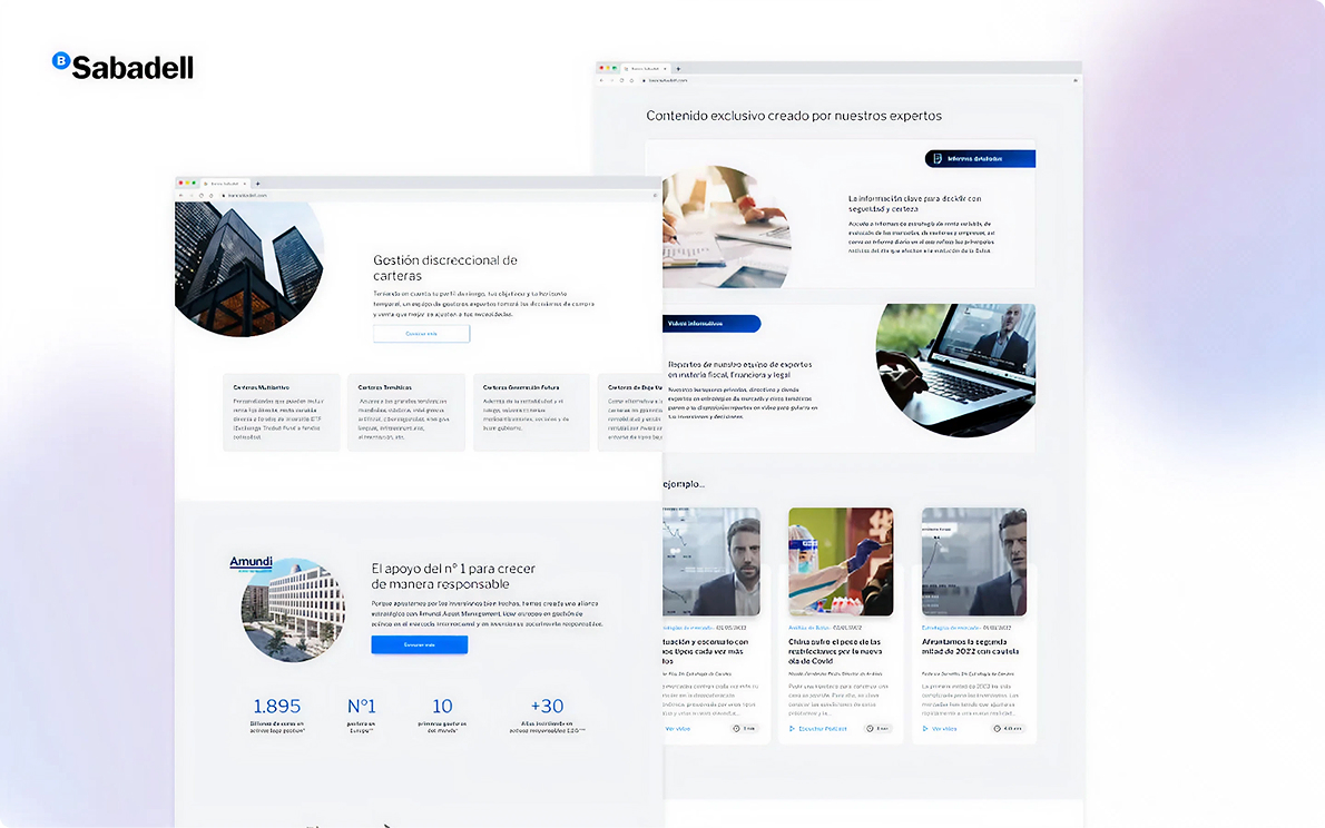 Private banking web experience